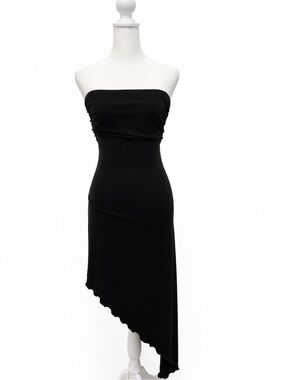 Urban Outfitters Black Strapless Asymmetrical Dress #Y2K